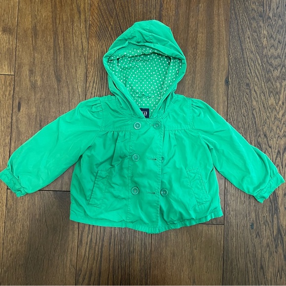 Baby Gap Green Polka Dot Coat - Picture 2 of 8